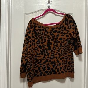 Lane Bryant Animal Print Cropped off shoulder sweater size 18/20